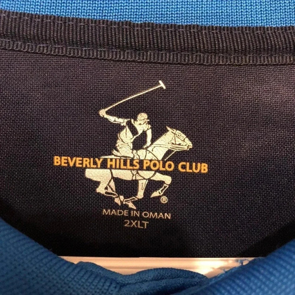 Beverly Hill Polo Club Blue Polo Golf T Shirt Mens Plus Size 2XLT - Picture 2 of 5